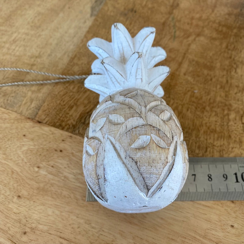 Pineapple (1) - White - Nautical Wood Craft Decoration
