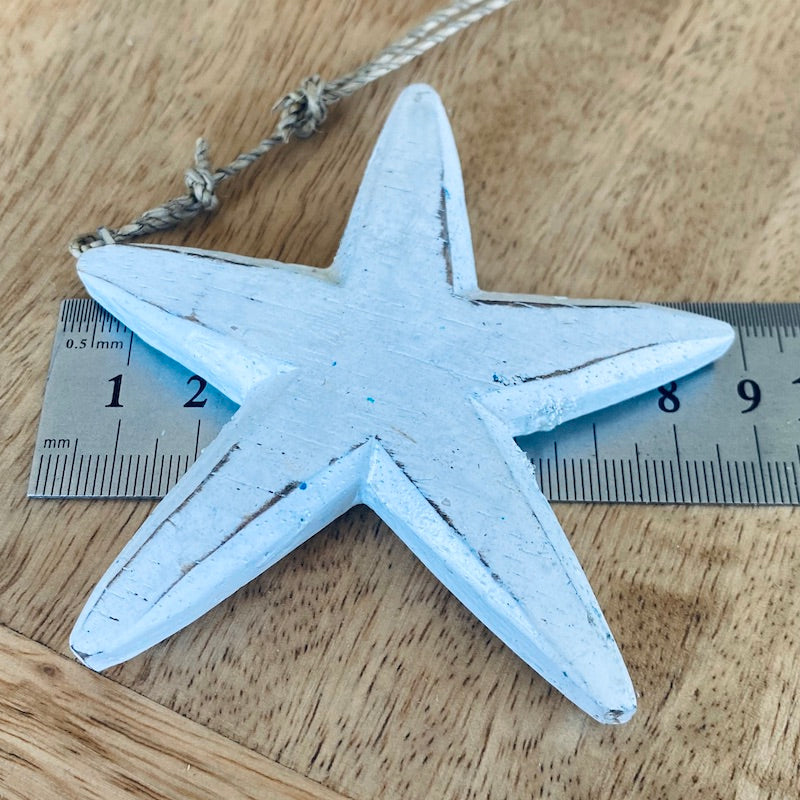 Starfish (1) - White - Nautical Wood Craft Decoration