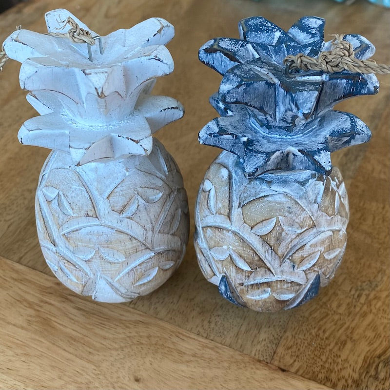 Pineapple (1) - Blue - Nautical Wood Craft Decoration