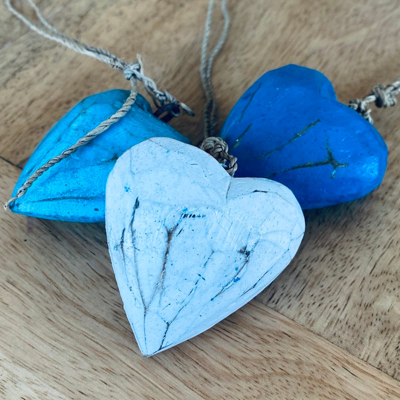 Heart (1) - Turquoise - Nautical Wood Craft Decoration