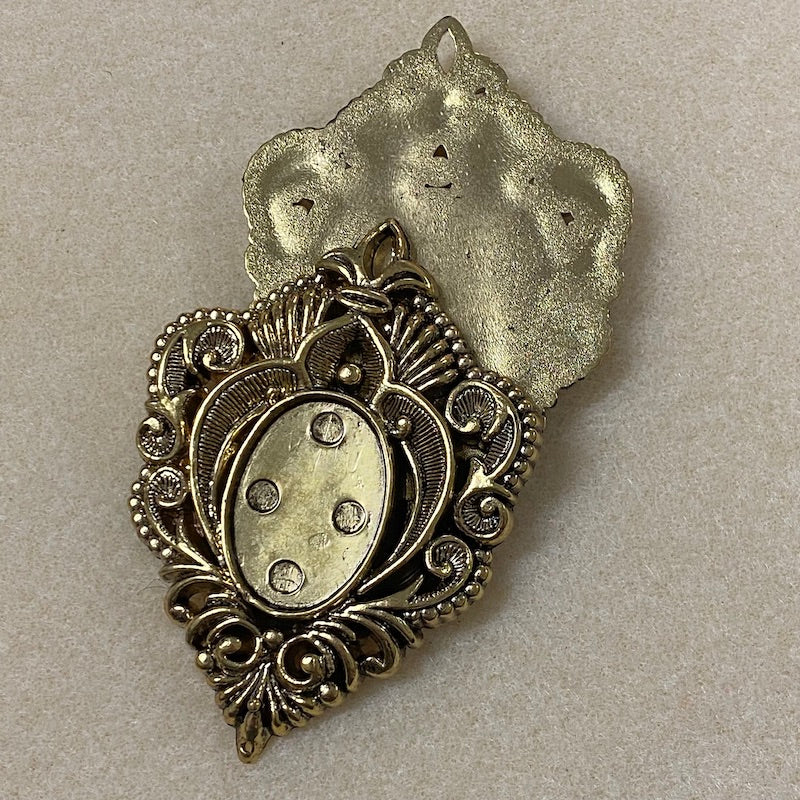 Fleur-de-lis (2) - Antique Gold - Vintage Metalised Pendant Setting