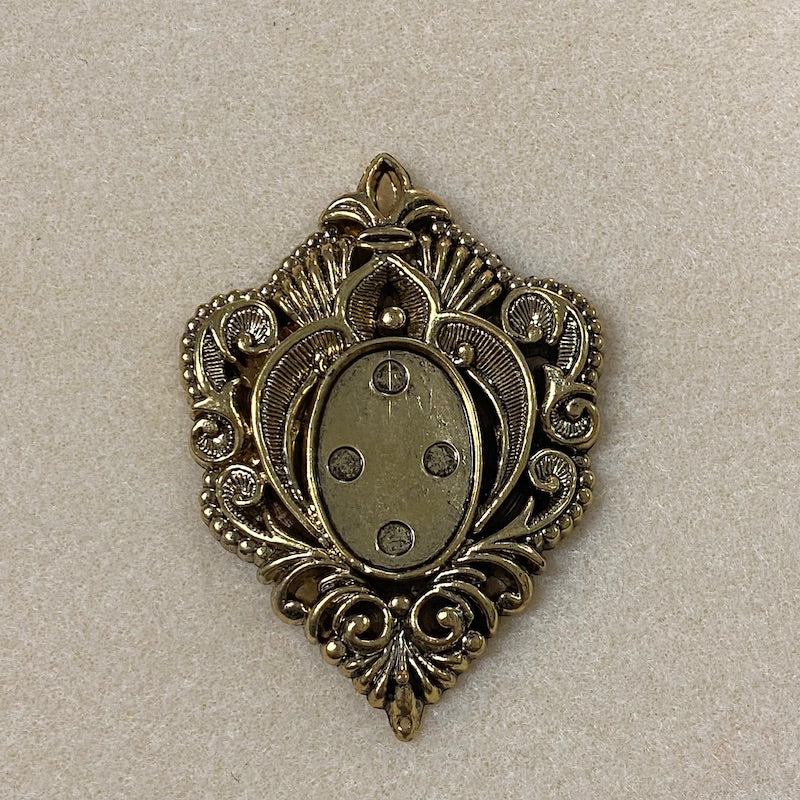 Fleur-de-lis (2) - Antique Gold - Vintage Metalised Pendant Setting