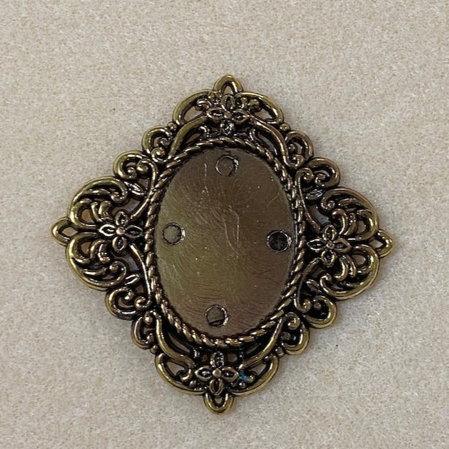 Square (2) - Antique Gold - Vintage Metalised Pendant Setting