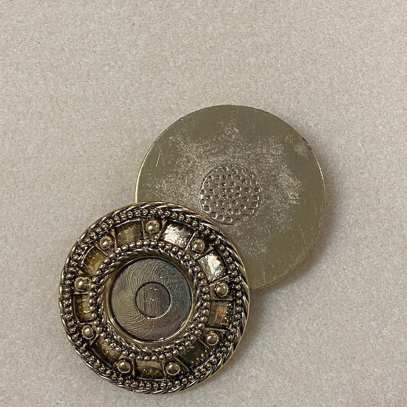 Round Shield (2) - Antique Gold - Vintage Metalised Pendant Setting