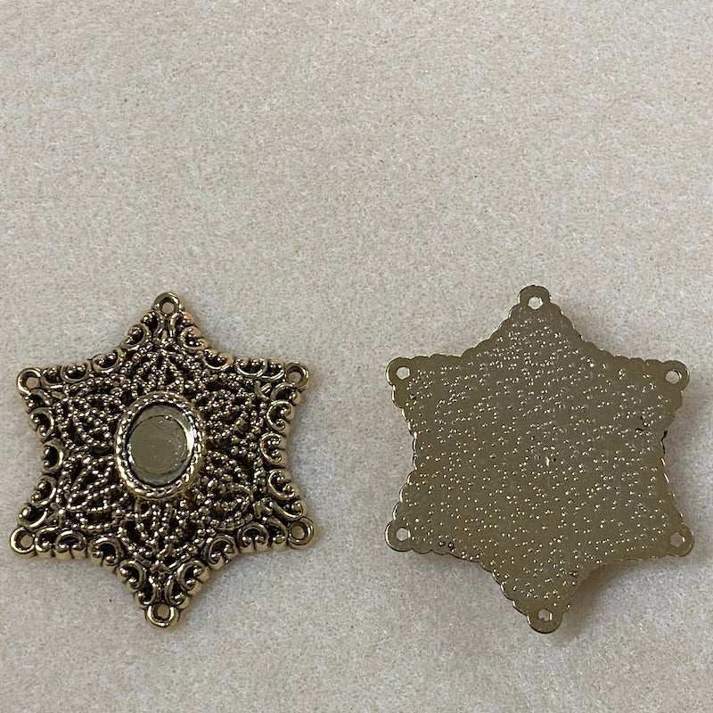 Star (2) - Antique Gold - Vintage Metalised Pendant Setting
