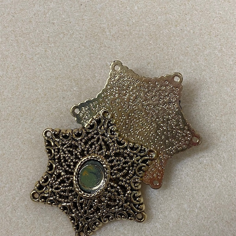 Star (2) - Antique Gold - Vintage Metalised Pendant Setting