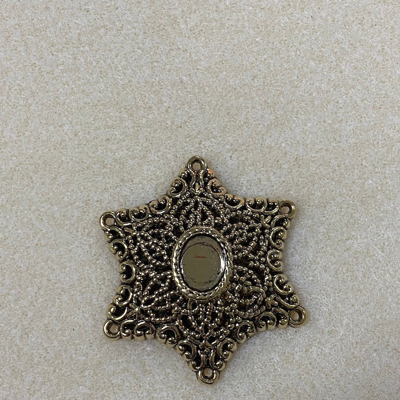Star (2) - Antique Gold - Vintage Metalised Pendant Setting