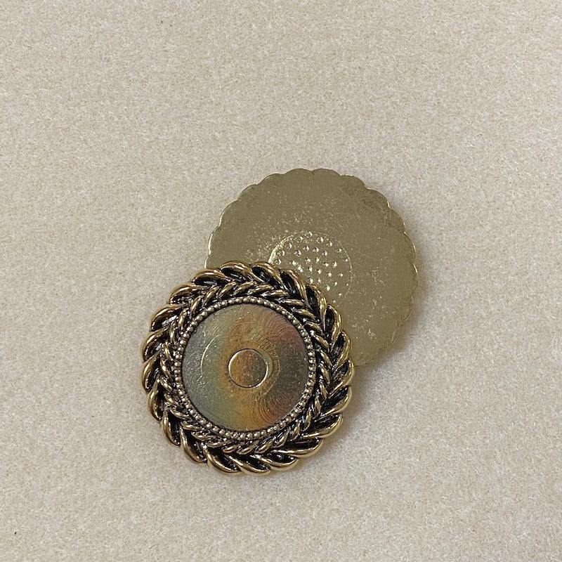 Round (2) - Antique Gold - Vintage Metalised Pendant Setting