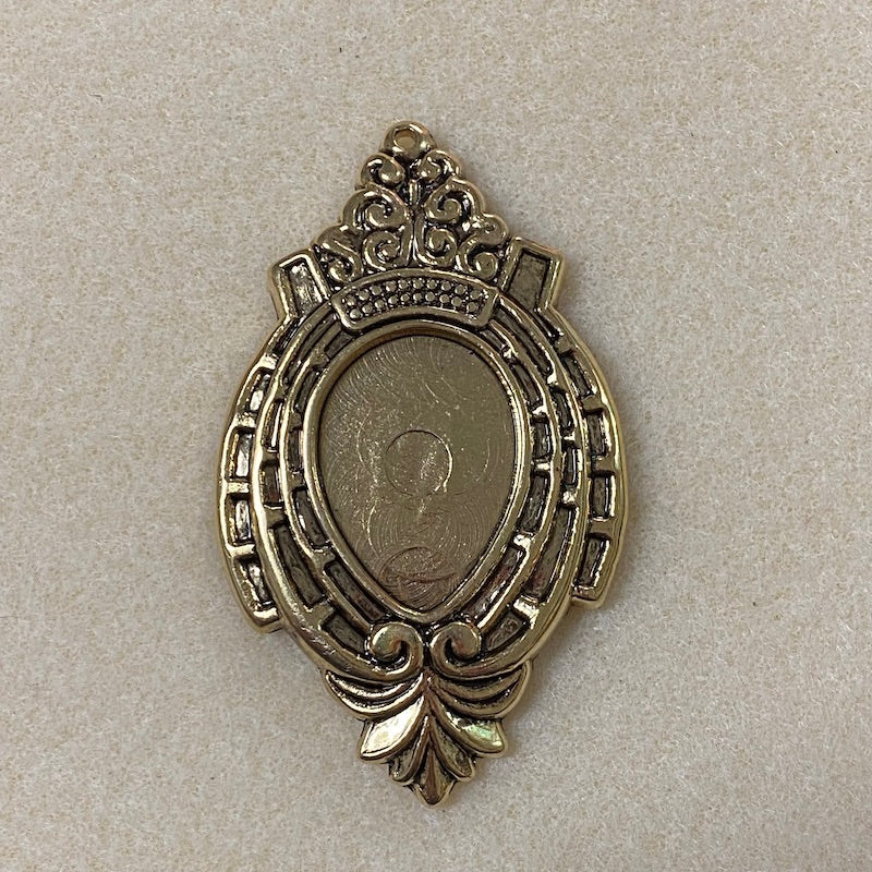 Teardrop (2) - Antique Gold - Vintage Metalised Pendant Setting