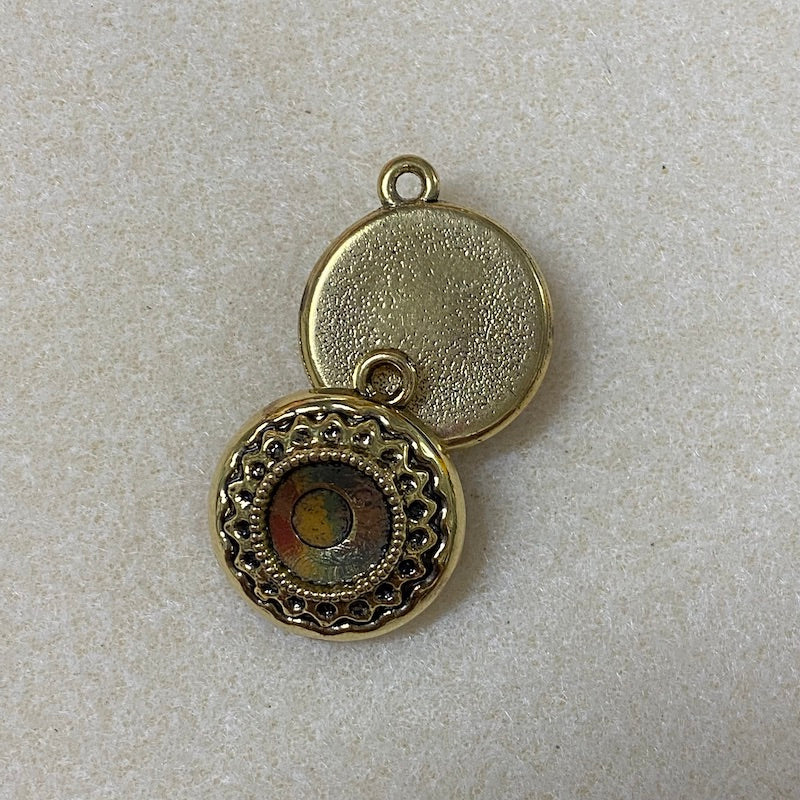 Small Round (2) - Antique Gold - Vintage Metalised Pendant Setting