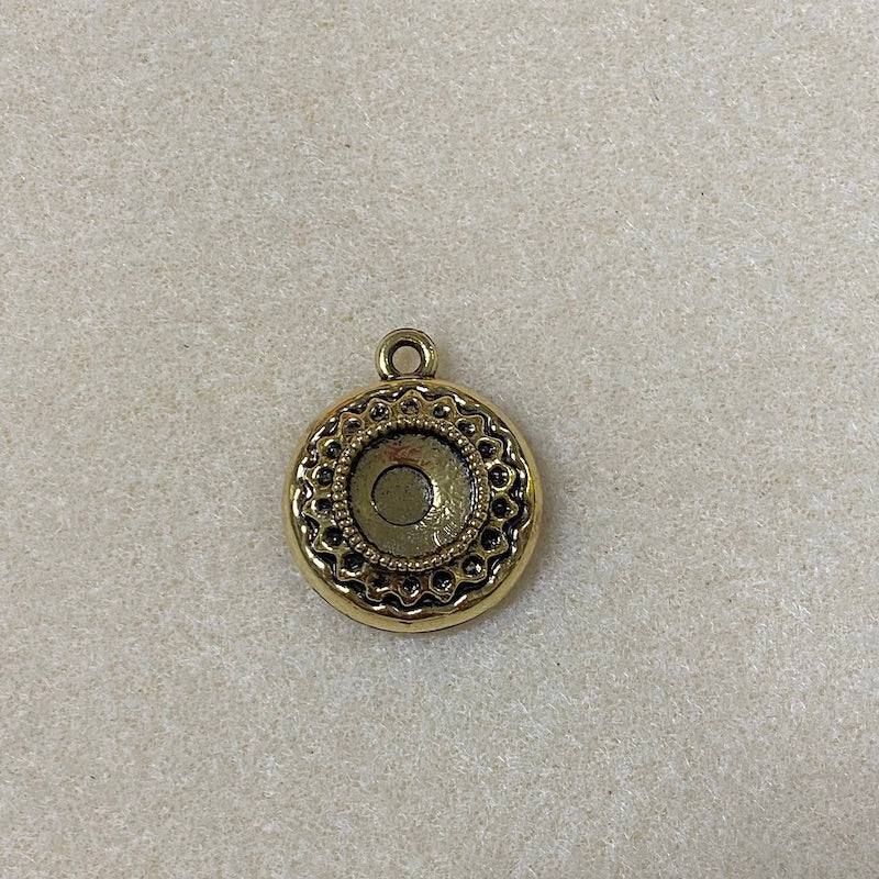 Small Round (2) - Antique Gold - Vintage Metalised Pendant Setting