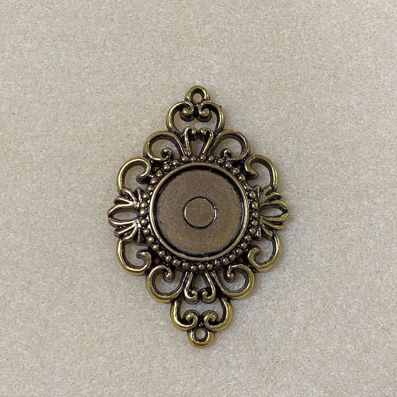 Diamond (2) - Antique Gold - Vintage Metalised Pendant Setting