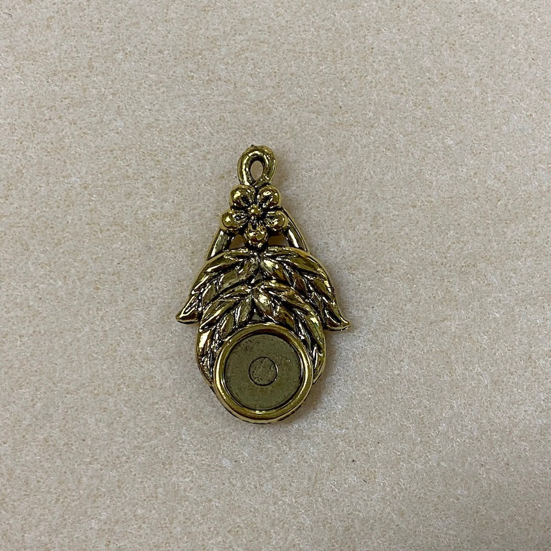 Drop (2) - Antique Gold - Vintage Metalllised Pendant Setting