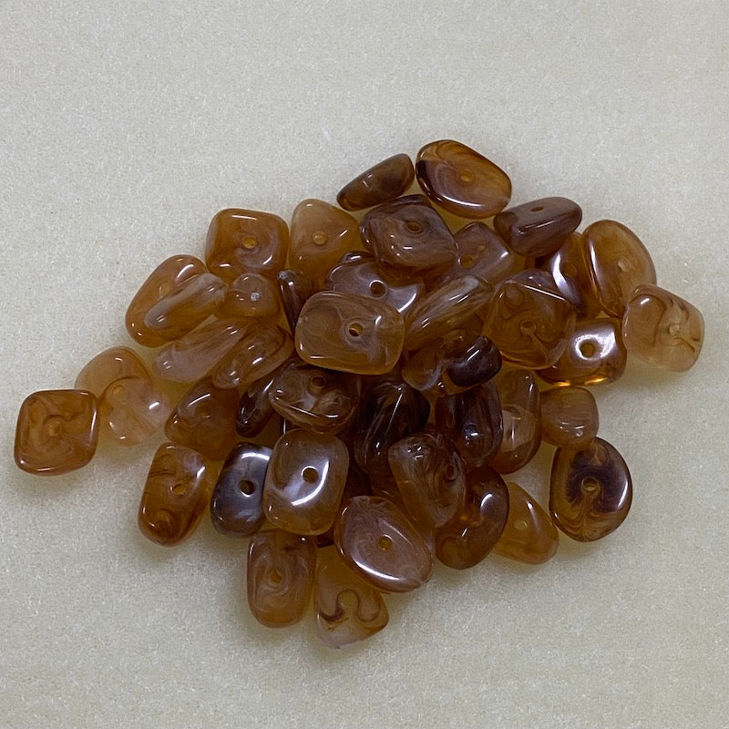 12mm Chip (50) - Jasper - Gemstone Look Vintage Lucite Beads