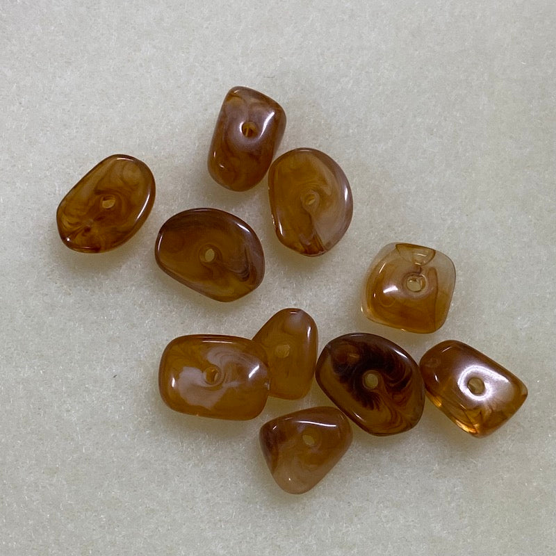 12mm Chip (50) - Jasper - Gemstone Look Vintage Lucite Beads