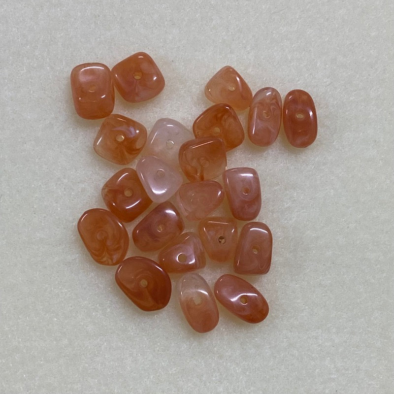 12mm Chip (50) - Carnelian - Gemstone Look Vintage Lucite Beads