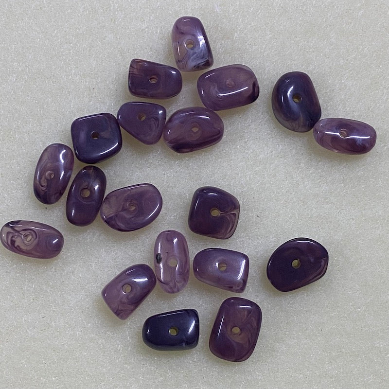 12mm Chip Gemstone Look Beads (50) - Amethyst - Bead Shack