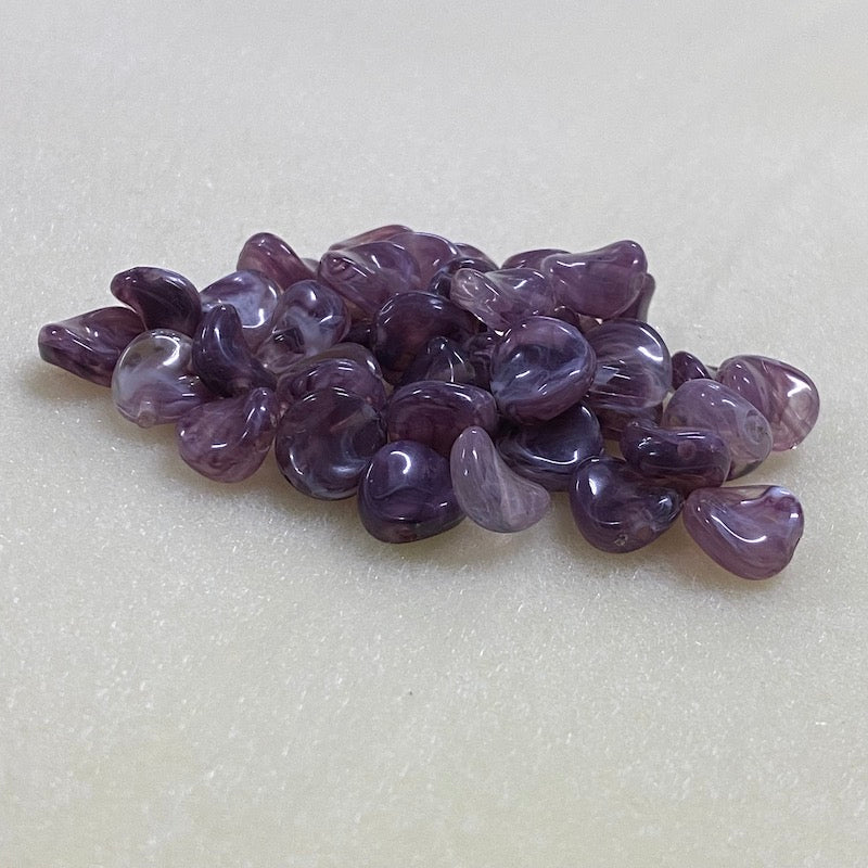 10mm Twisted Coin (50) - Amethyst - Gemstone Look Vintage Lucite Beads