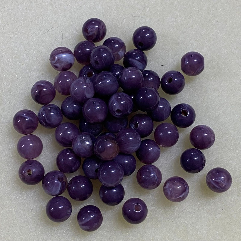 8mm Round Gemstone Look Beads (50) - Amethyst - Bead Shack