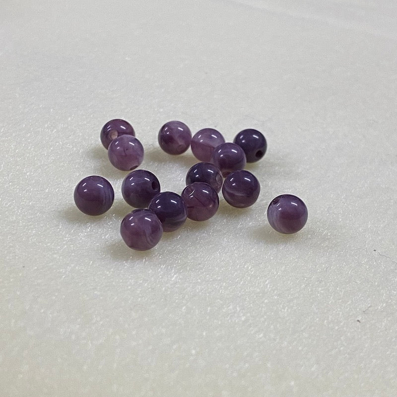 8mm Round Gemstone Look Beads (50) - Amethyst - Bead Shack
