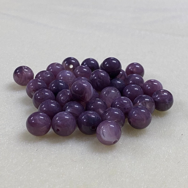10mm Round Gemstone Look Beads (25) - Amethyst - Bead Shack