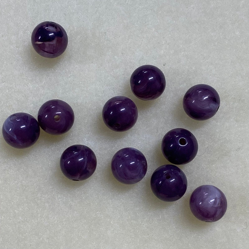 10mm Round Gemstone Look Beads (25) - Amethyst - Bead Shack