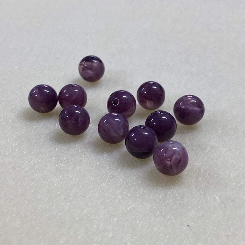 10mm Round Gemstone Look Beads (25) - Amethyst - Bead Shack
