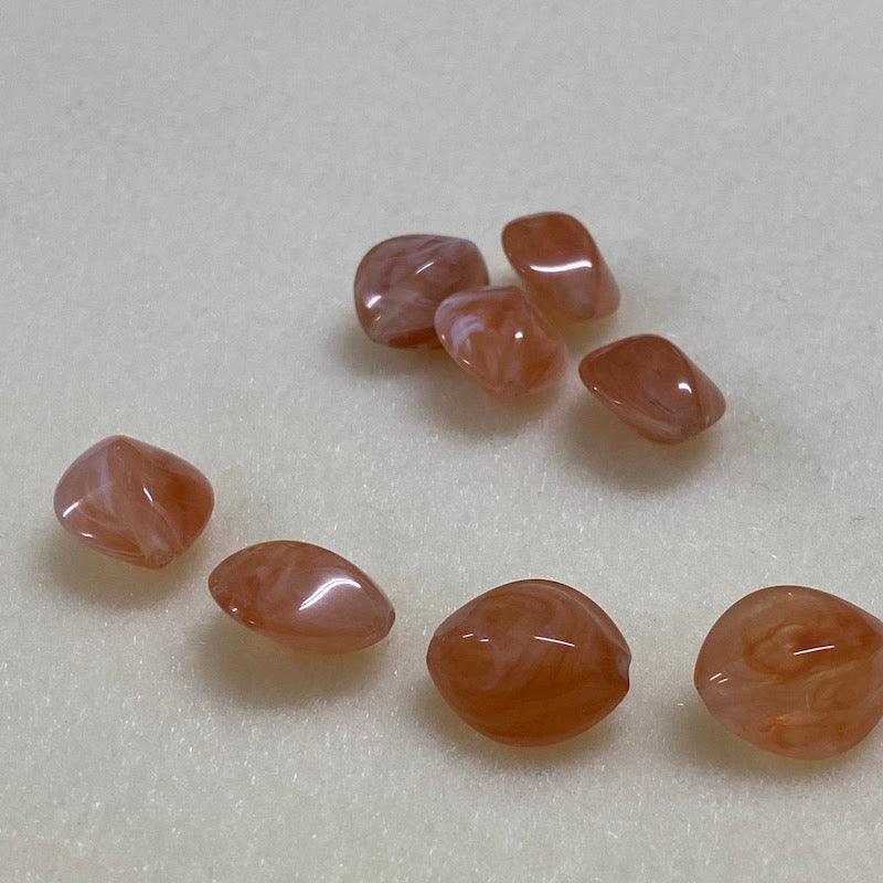 15mm Ellipse (25) - Carnelian - Gemstone Look Vintage Lucite Beads