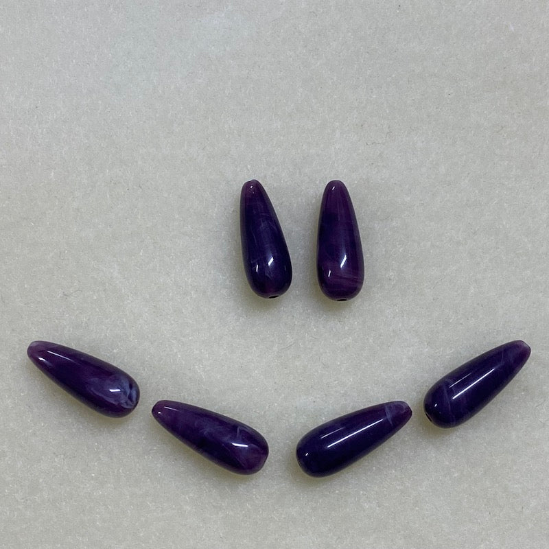 20mm Teardrop Gemstone Look Beads (25) - Amethyst - Bead Shack