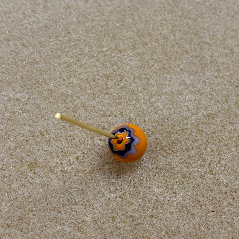 9x8mm CHEVRON Beads - Orange & Blue (25)