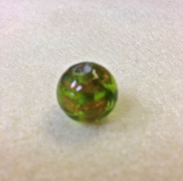 10mm Round Green w. Foil Qty: 10