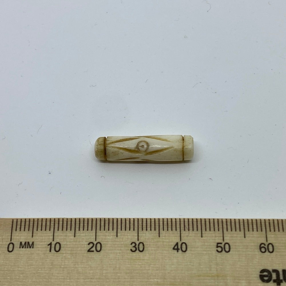 25x8mm Tube Bead (10) - Vintage Bone Beads