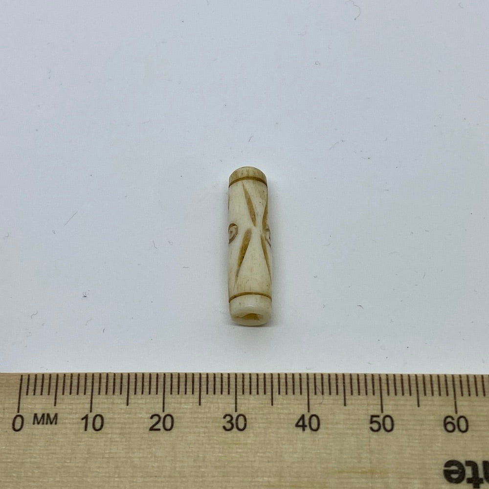 25x8mm Tube Bead (10) - Vintage Bone Beads