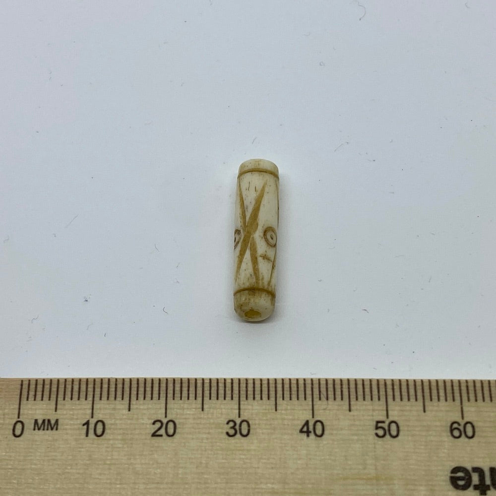 25x8mm Tube Bead (10) - Vintage Bone Beads