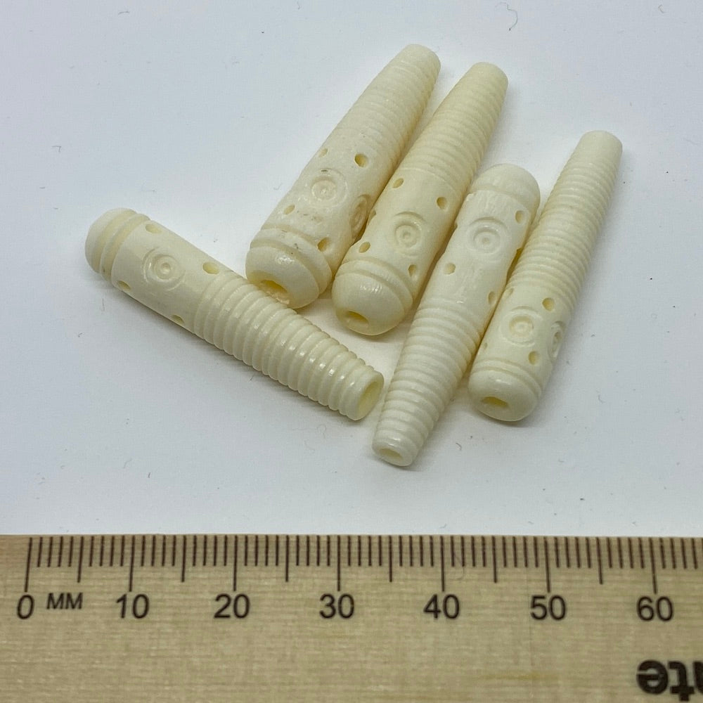 37x8mm Cone Bead (10) - Vintage Bone Beads
