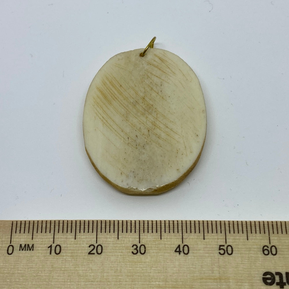 BONE Tribal Pendant (1) - Oval Face - Vintage Bone Pendant Beads