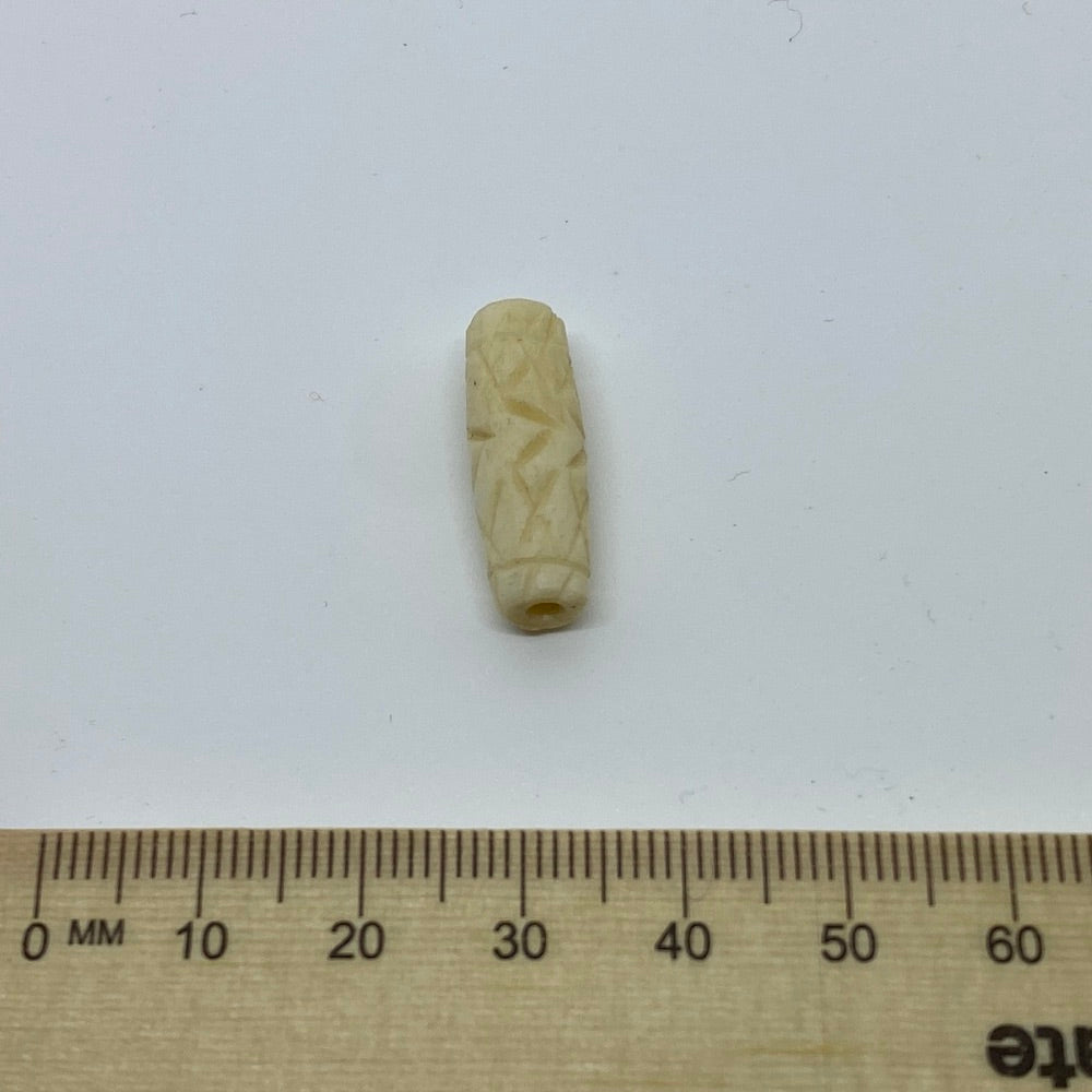 23x8mm Tube Bead (10) - Vintage Bone Beads