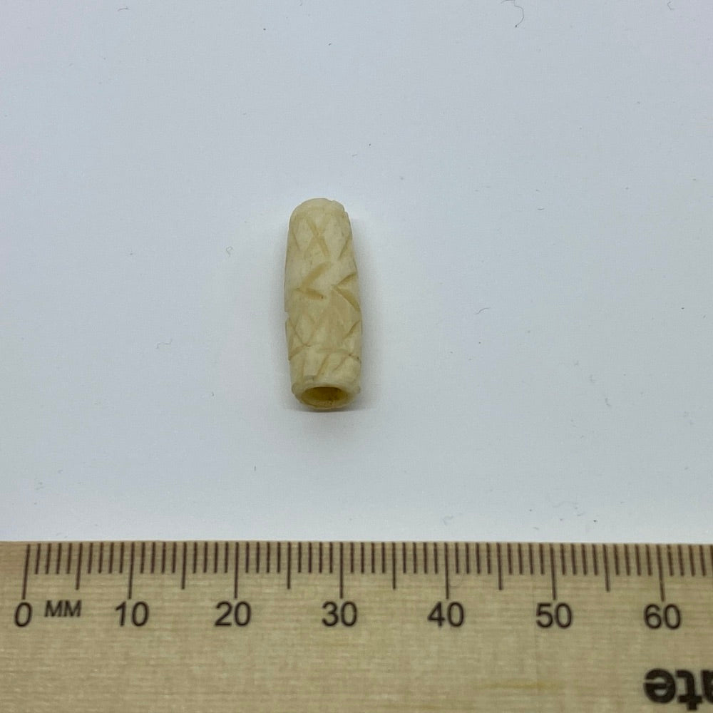 23x8mm Tube Bead (10) - Vintage Bone Beads