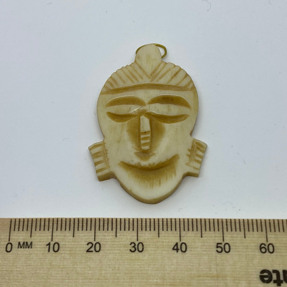 BONE Tribal Pendant (1) - Topknot - Vintage Bone Pedant Beads