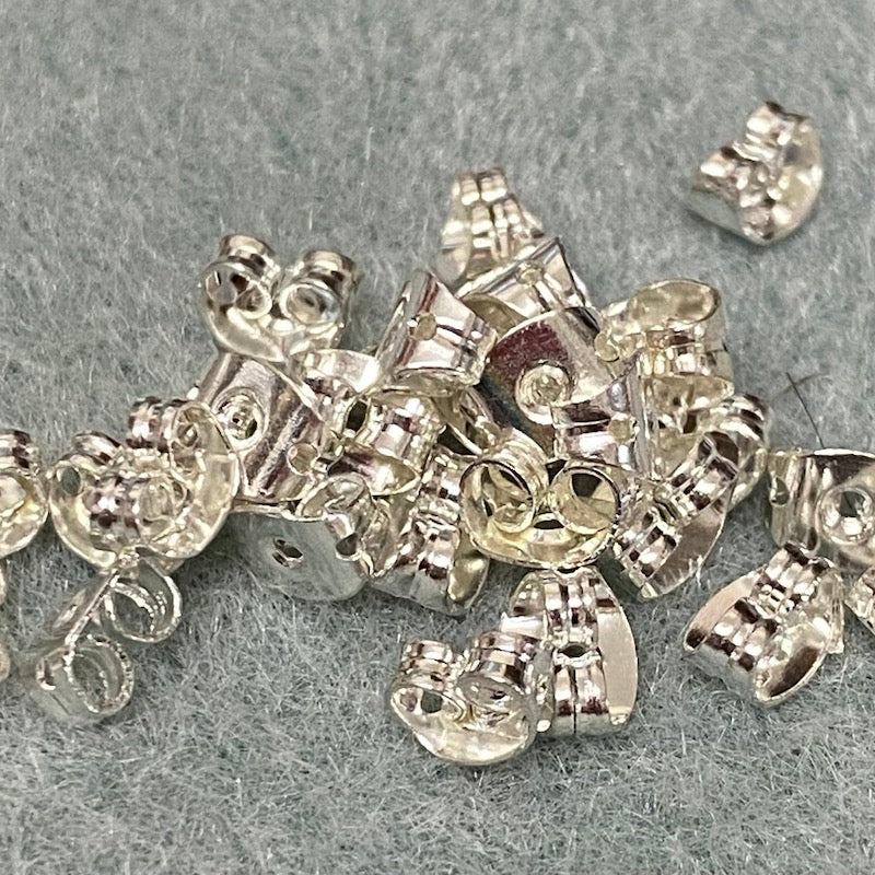 Earring (Butterfly) Stud Backs (50) - Silver