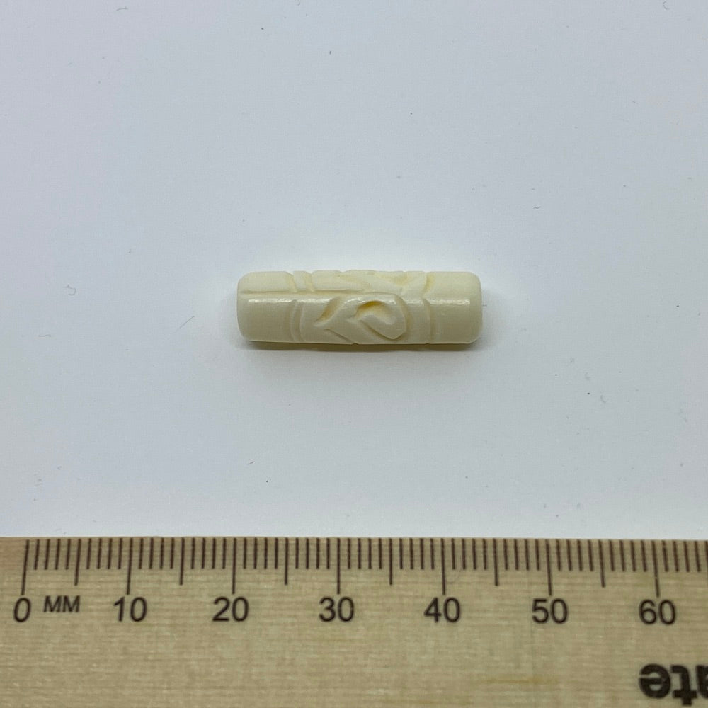 25x6mm Tube Bead (10) - Vintage Bone Beads