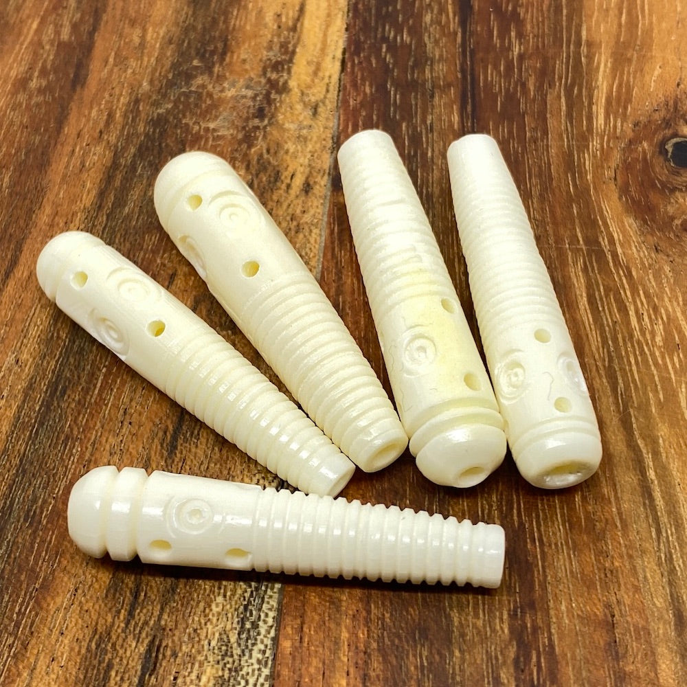37x8mm Cone Bead (10) - Vintage Bone Beads