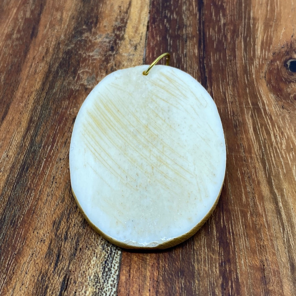 BONE Tribal Pendant (1) - Oval Face - Vintage Bone Pendant Beads