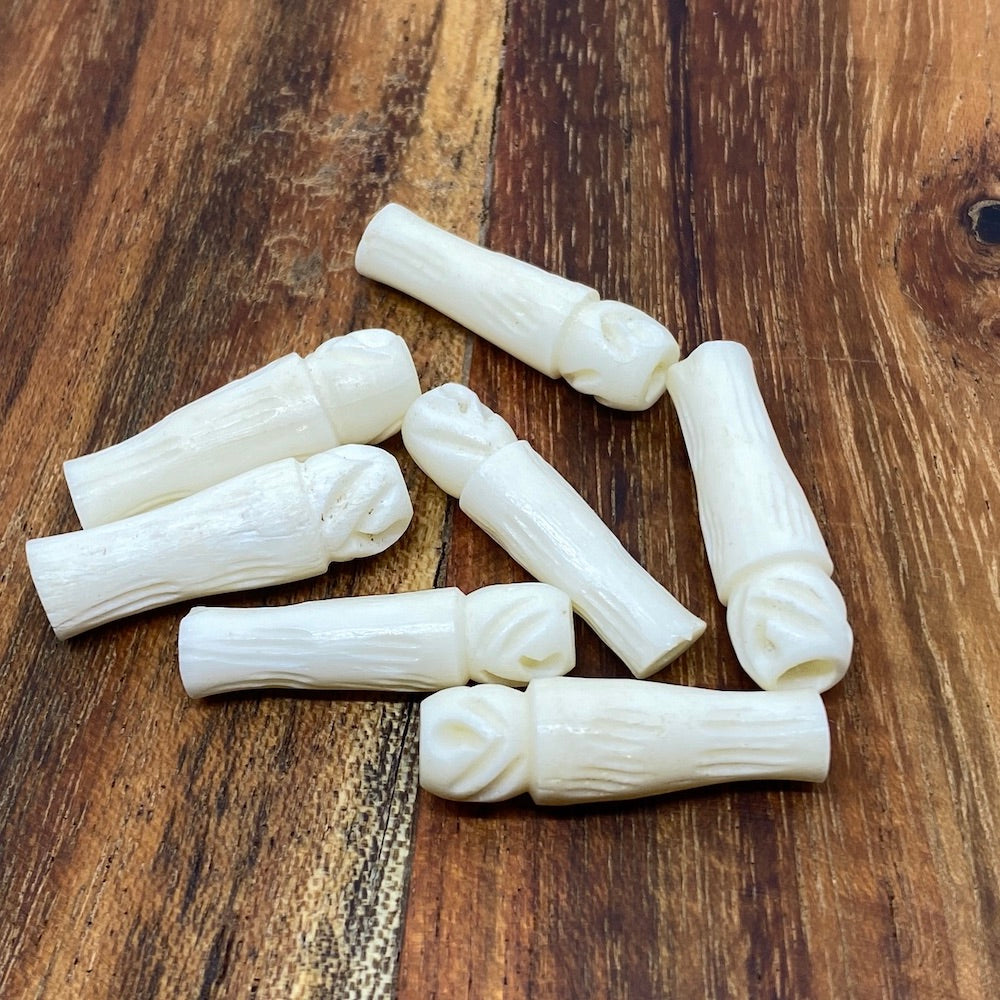 23x6mm Column Bead (10) - Vintage Bone Beads