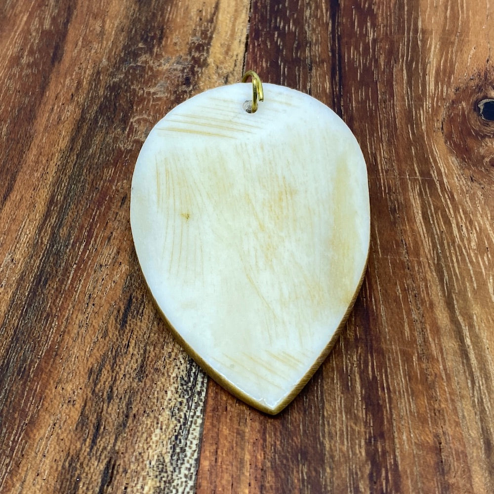 BONE Tribal Pendant (1) - Pointed Chin - Vintage Bone Pendant Beads