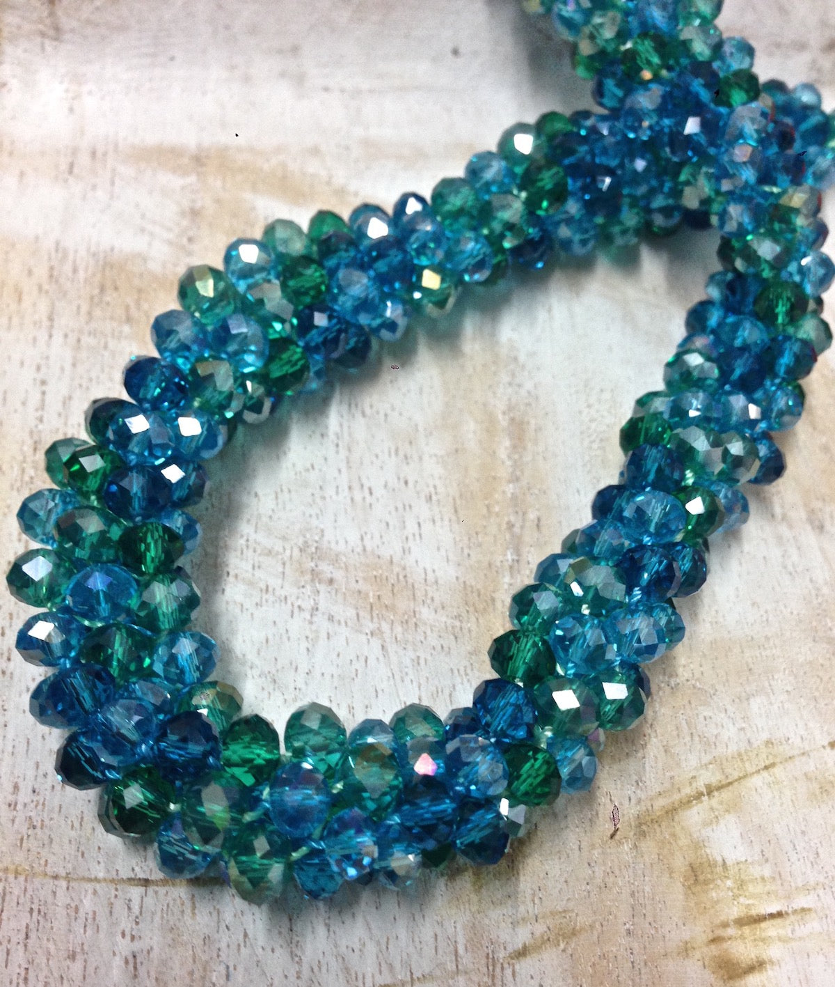 Kumihimo w. Crystal Rondelles Necklace & Bracelet Pattern