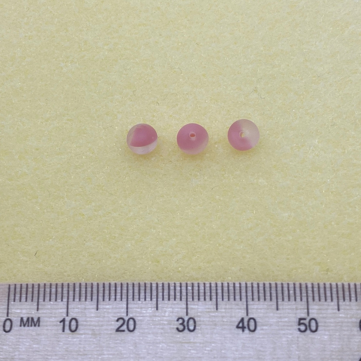 5mm Round Czech Glass Beads (50) - Strawberry Pink Frosted Givre - Bead Shack