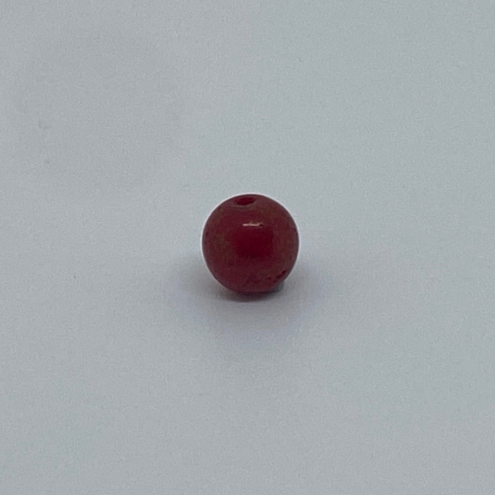 6mm Round (50) - Red w. Gold Lustre - Vintage Czech Glass Beads