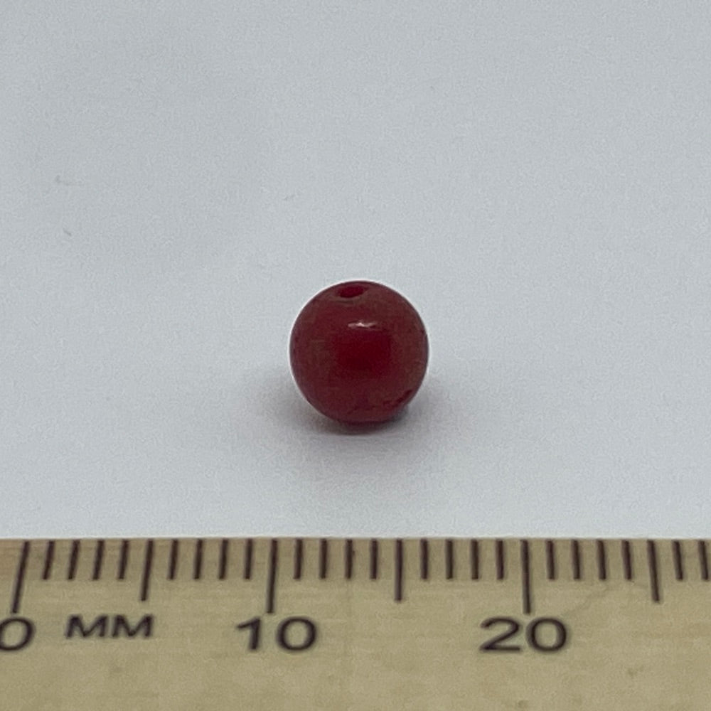 6mm Round (50) - Red w. Gold Lustre - Vintage Czech Glass Beads