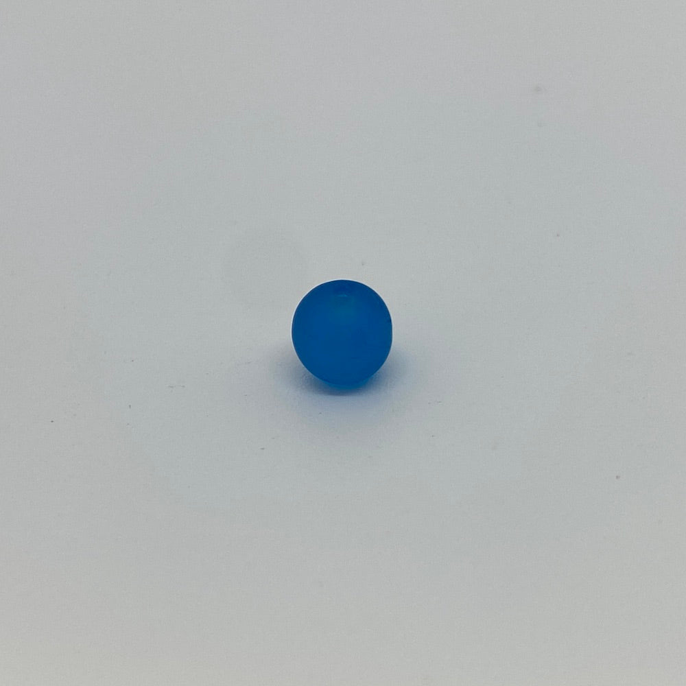 6mm Round (25) - Capri Blue Frosted - Vintage Czech Glass Beads